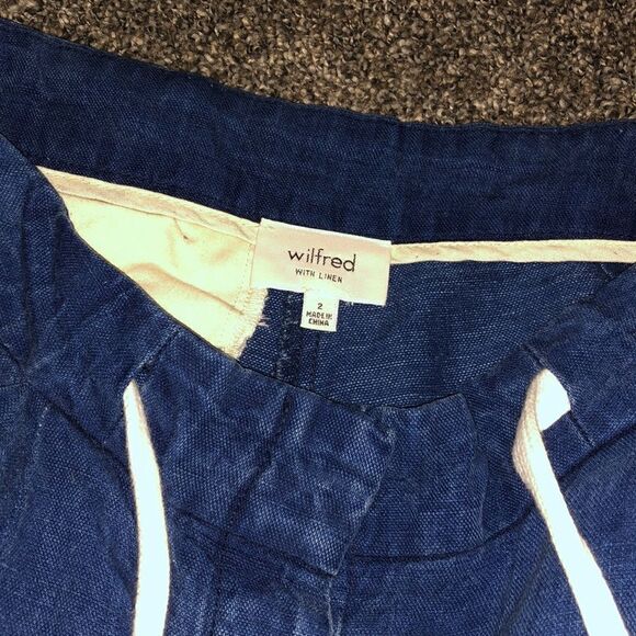 Wilfred Linen Shorts Aritzia  Blue 2 - Picture 3 of 4